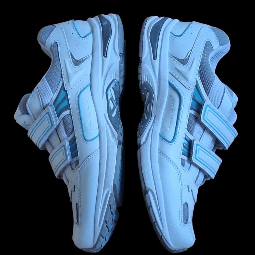 Women's Vionic Tabi Walking Shoe Two Strap Comfort Sneaker White Blue Leather 11 - Picture 15 of 16